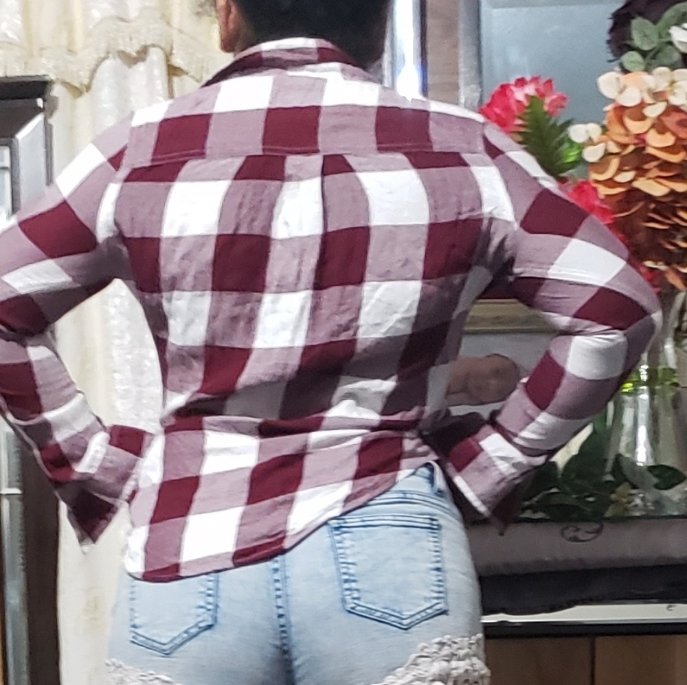 ladies perfect shirt tops red and white size larg - Picture 1 of 8